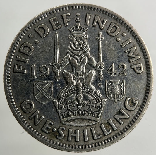 1942 George VI Shilling Silver Coin | Fine Collectable Grade