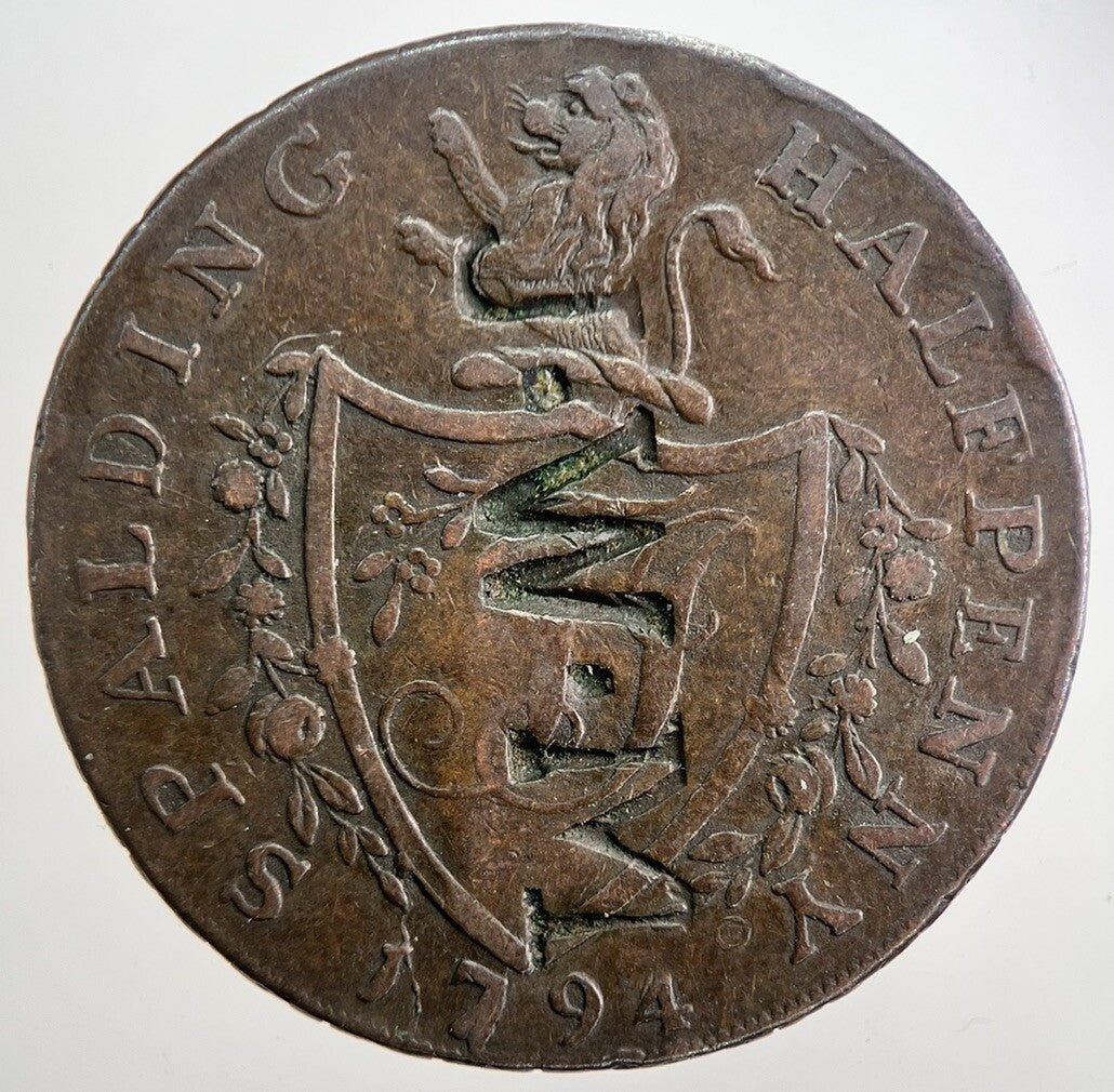 1794 Lincolnshire Spalding Half - Penny Token | Fine Collectable Grade
