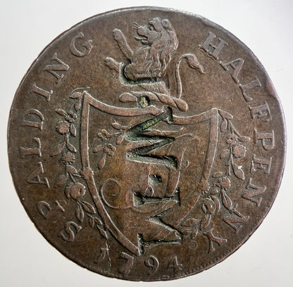1794 Lincolnshire Spalding Half - Penny Token | Fine Collectable Grade