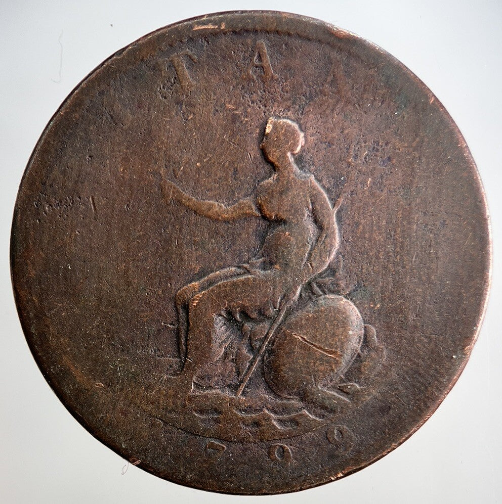 1799 George 3rd III Half - Penny British Coin | Fair Grade | a3235