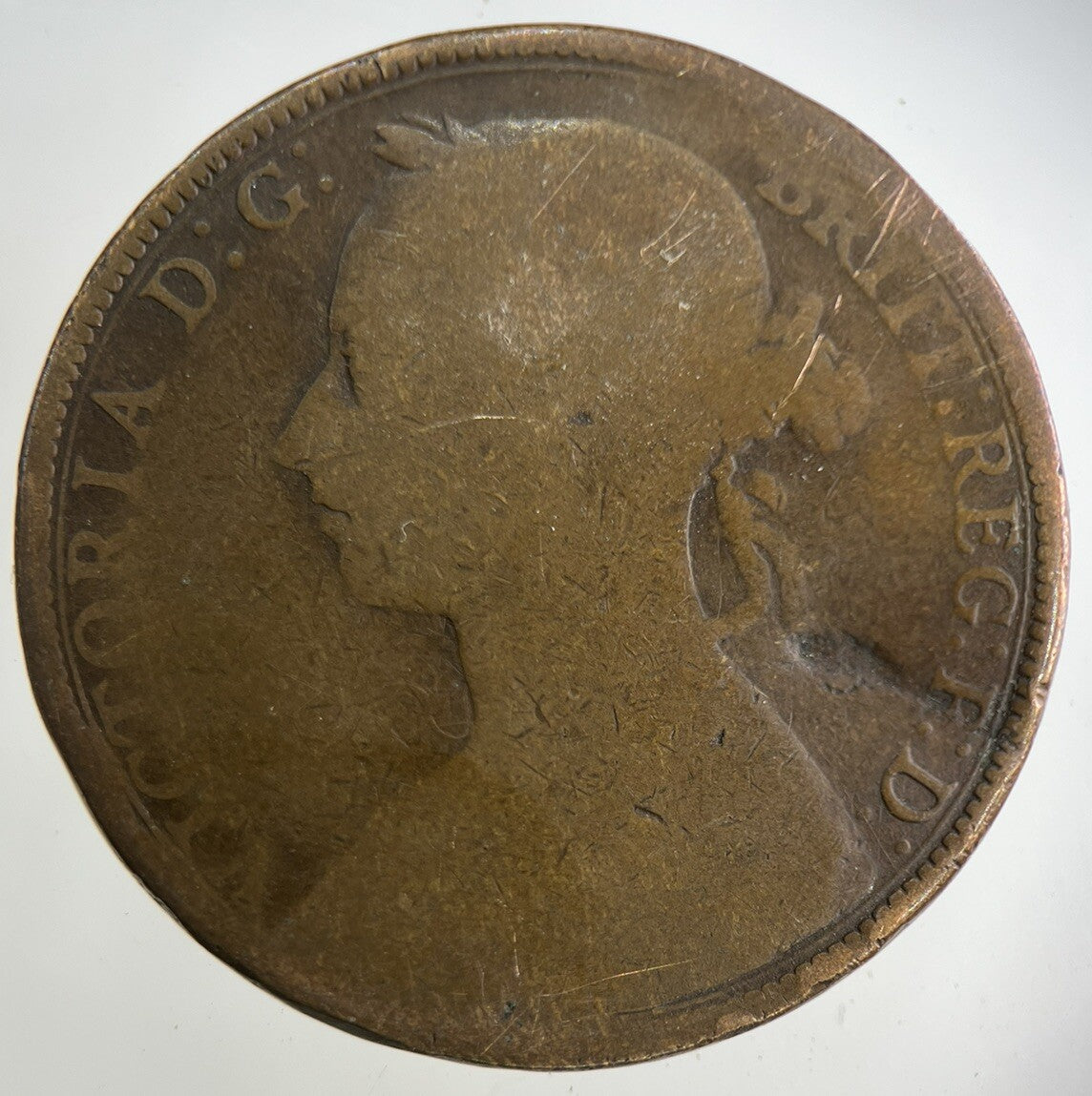 1889 Victoria One Penny Coin | Fair Grade