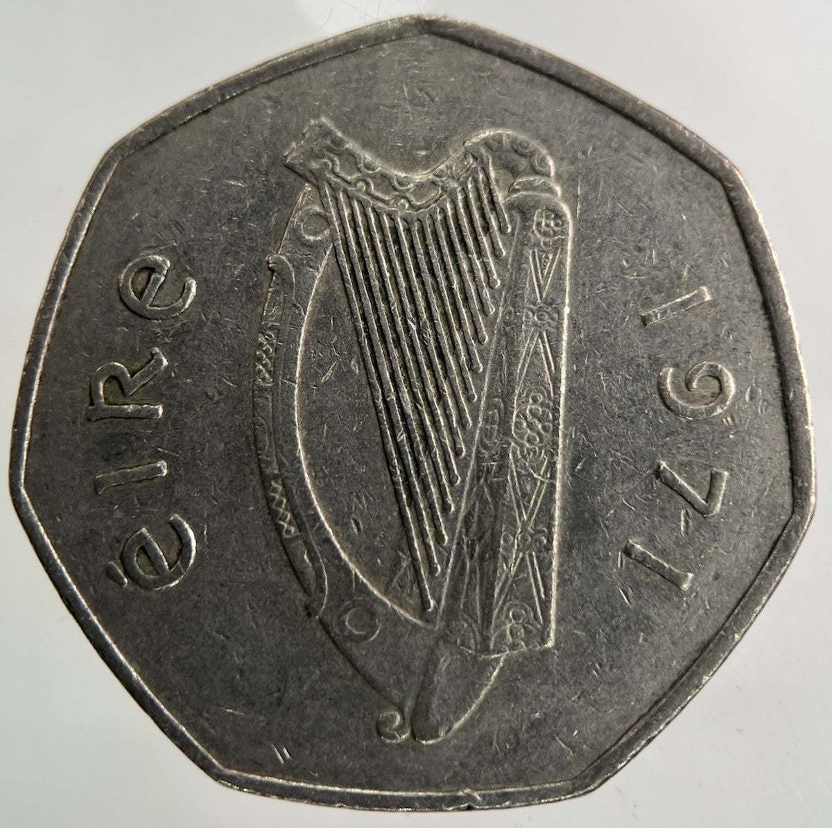 1971 Irish Ireland 50p Fifty Pence Coin | Fine Collectable Grade