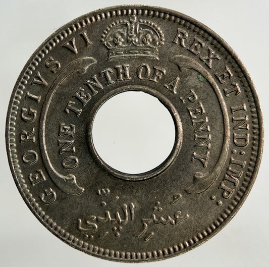 1944 West Africa 1/10 One Tenth Of A Penny Coin | Very Fine Grade