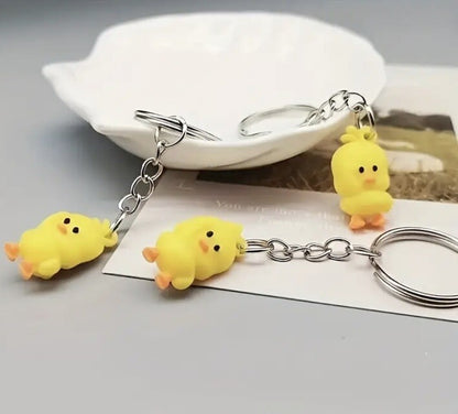 Mini Yellow Rubber Duck Keyring Premium Keychain Gift UK