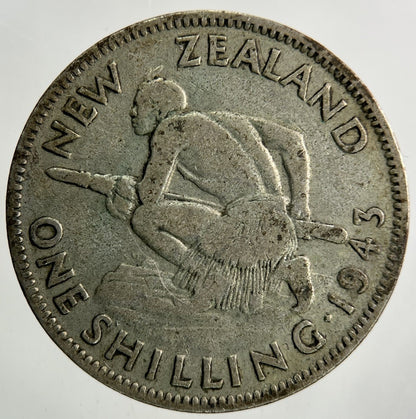 1943 New Zealand One Shilling Silver Coin | Collectable Grade