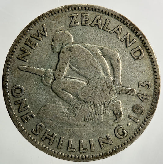 1943 New Zealand One Shilling Silver Coin | Collectable Grade