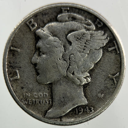 1943 US USA Mercury Dime Silver Coin | Collectable Grade