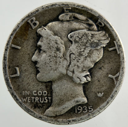 1935 US USA Mercury Dime Silver Coin | Collectable Grade