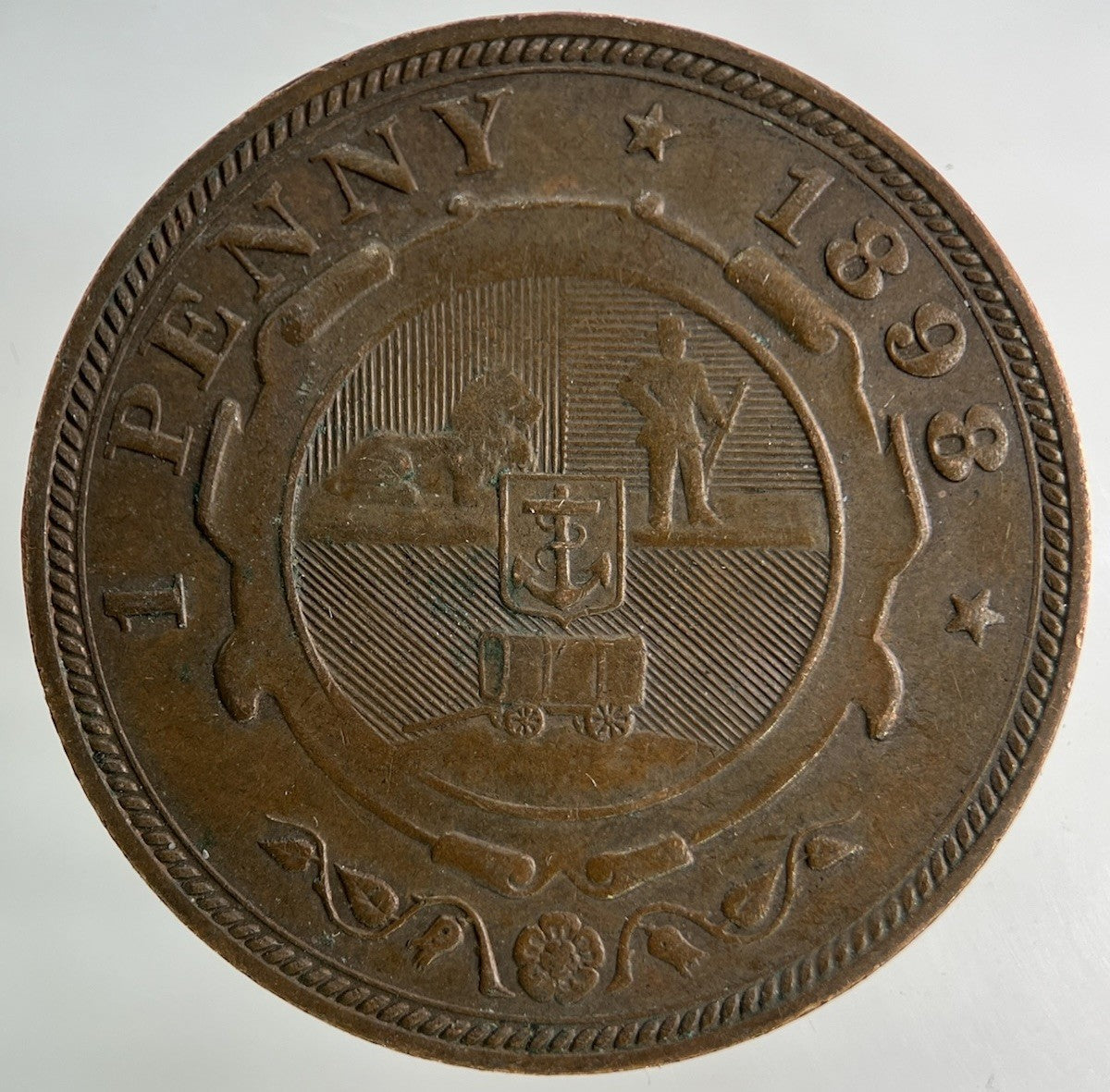 1898 South Africa One Penny Coin | Very High Grade