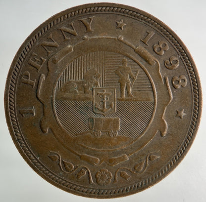 1898 South Africa One Penny Coin | Very High Grade