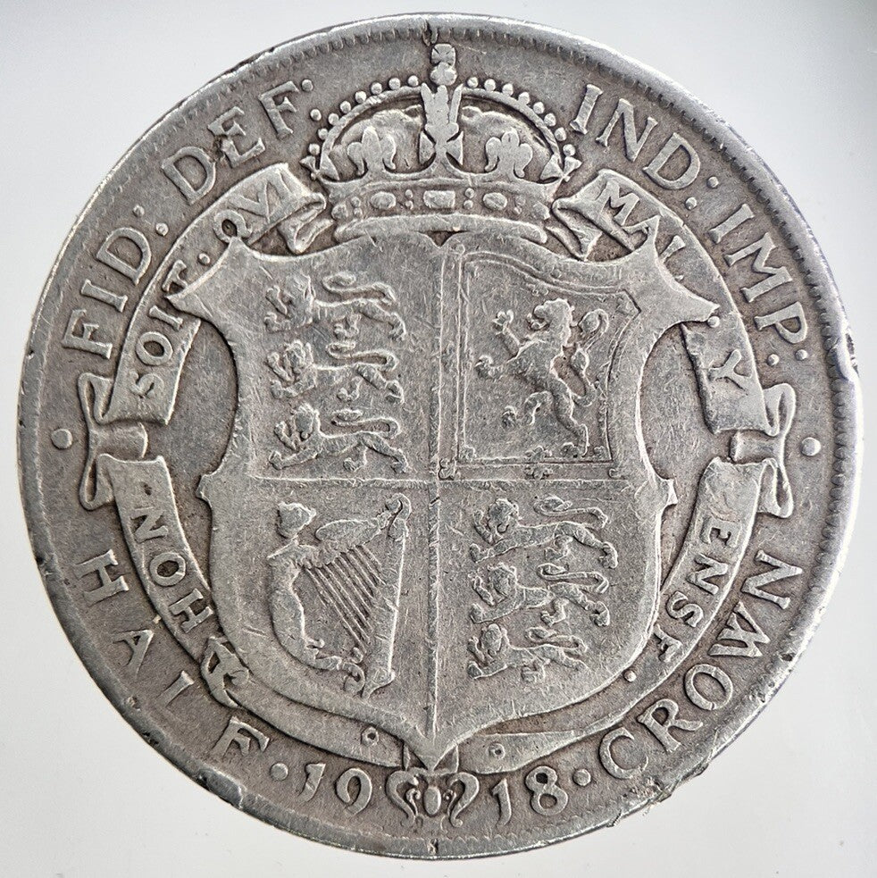 1918 George V Half - Crown Silver Coin | Fine Collectable Grade | a6831