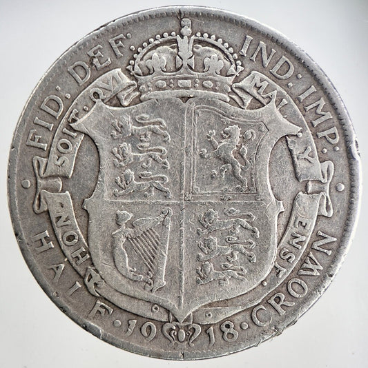 1918 George V Half - Crown Silver Coin | Fine Collectable Grade | a6831