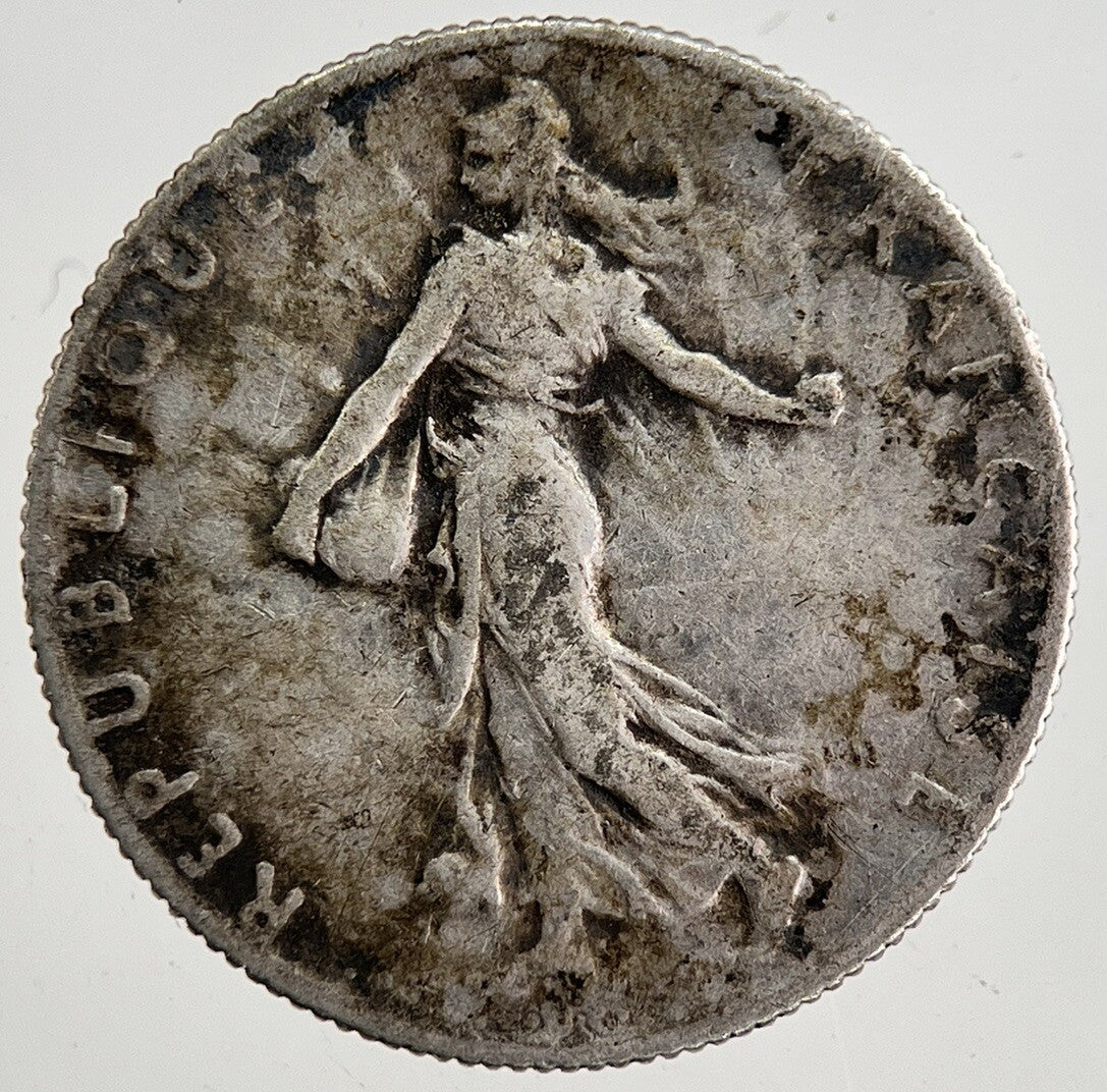 1918 France 50 Centimes Cents Silver Coin | Fine Collectable Grade | a8365