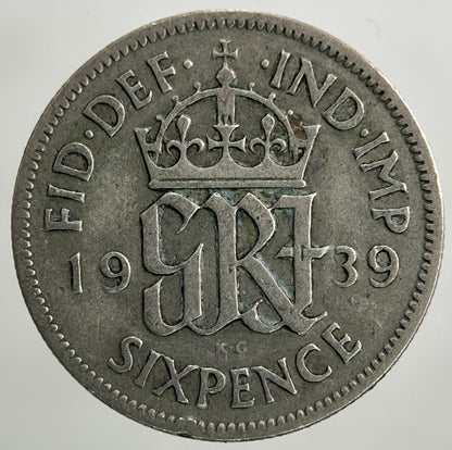 1939 George VI Sixpence Silver Coin | Collectable Grade