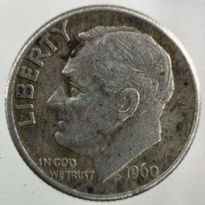 1960 - D US USA Roosevelt Dime Silver Coin | Collectable Grade