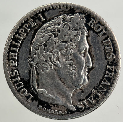 1833 France 1/4 Quarter Franc Silver Coin | Fine Collectable Grade