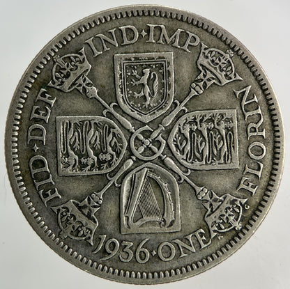1936 George V Florin Silver Coin | Fine Collectable Grade