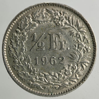 1962 Switzerland Swiss Half 1/2 Franc Silver Coin | Very High Grade