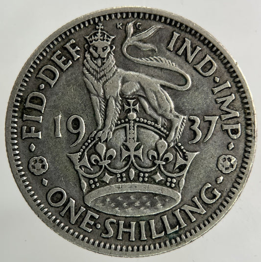1937 George VI Shilling Silver Coin | Fine Collectable Grade