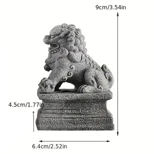 Chinese Stone Lion Pixiu Stone Statue Home Figurine Sculpture Gift UK