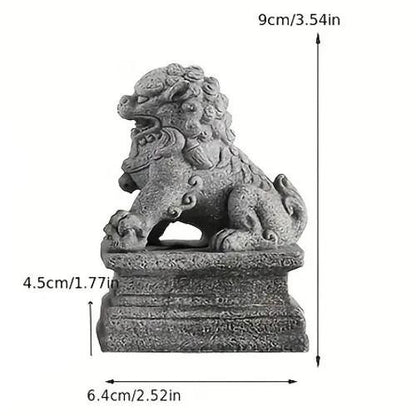Chinese Stone Lion Pixiu Stone Statue Home Figurine Sculpture Gift UK
