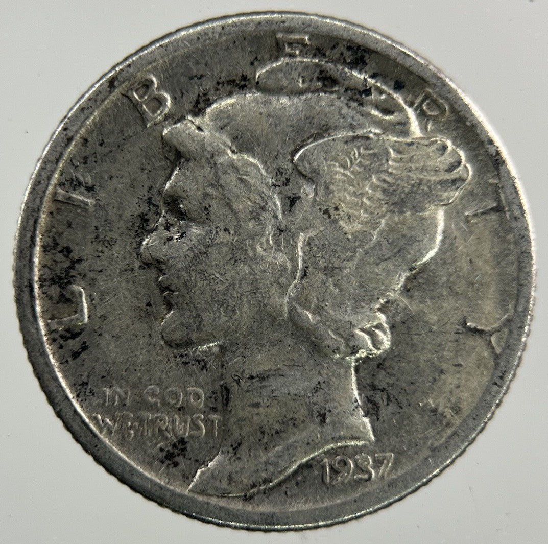 1937 US USA Mercury Dime Silver Coin | Collectable Grade