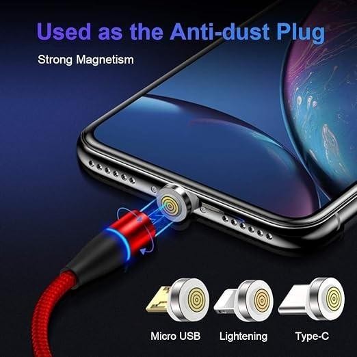 3 in 1 Magnetic USB Cable Charging Cable Multi Charger iPhone Lightening Type C