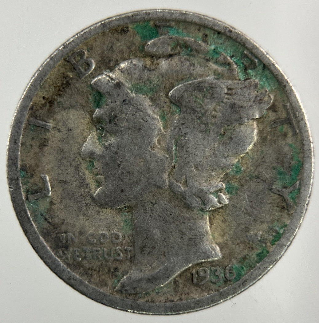 1936 US USA Mercury Dime Silver Coin | Collectable Grade