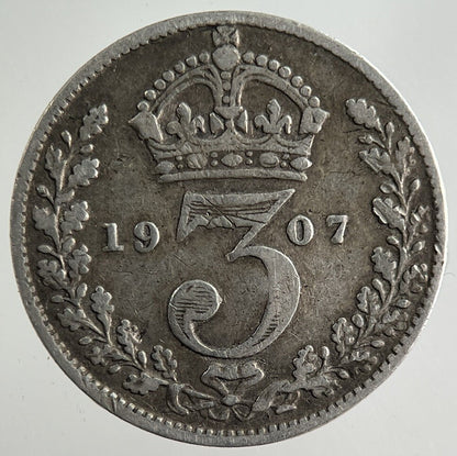 1907 Edward VII Threepence Silver Coin | Fine Collectable Grade