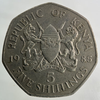 1985 Africa Kenya 5 Shillings Coin | Fine Collectable Grade