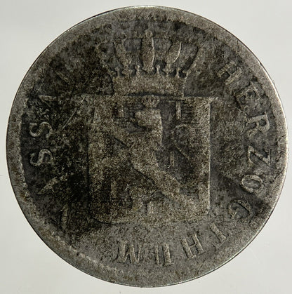 1855 Germany German States 3 Kreuzer Silver Coin | Collectable Grade