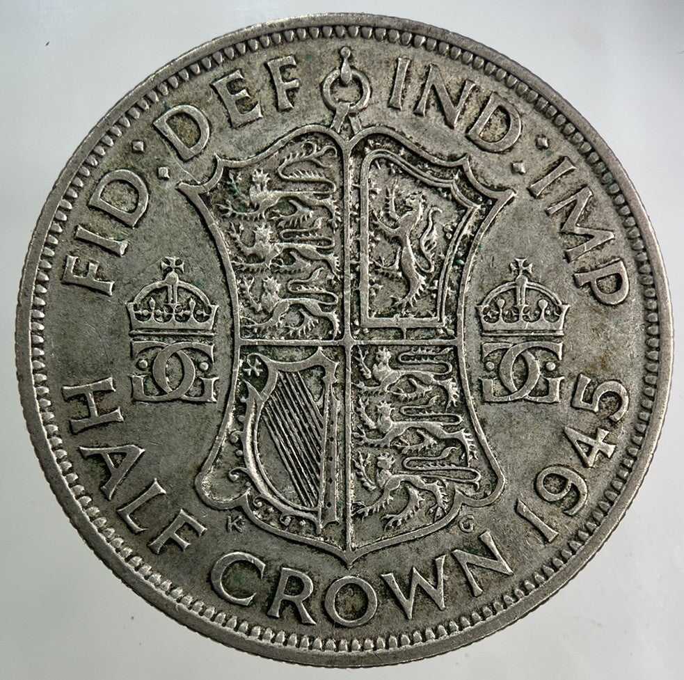 1945 George VI Half - Crown Silver Coin | Fine Collectable Grade