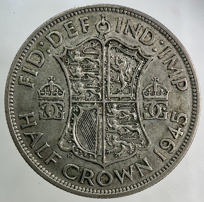 1945 George VI Half - Crown Silver Coin | Fine Collectable Grade