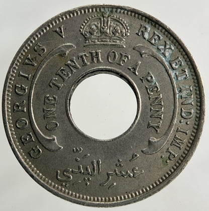 1934 West Africa 1/10 One Tenth Of A Penny Coin | Very Fine Grade