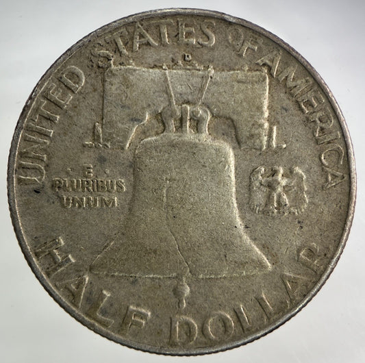 1954 - D US USA Benjamin Half Dollar Silver Coin | Fine Collectable Grade