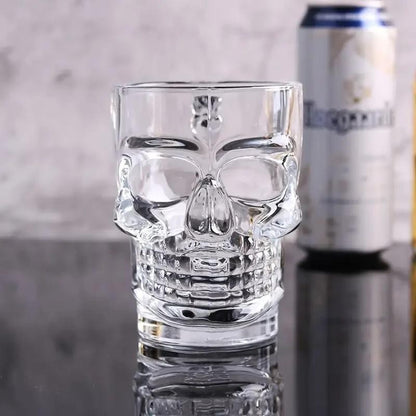 Skull Shaped 500ml Pint Glass Drinking Beer Mug Gift UK