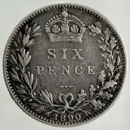 1890 Victoria Sixpence Silver Coin | Fine Collectable Grade