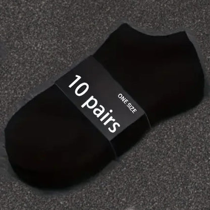 10 Pack Womens Trainer Black Ankle Socks Invisible Cotton Low Cut Sports Socks