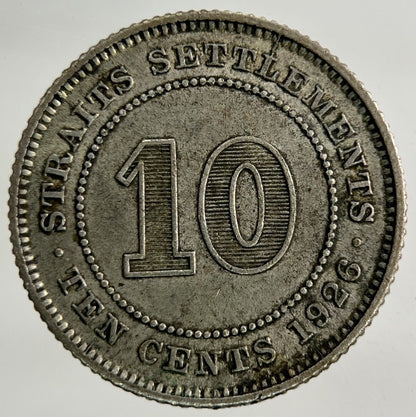 1926 Malaya Settlement Straits 10 Cents Coin | Fine Collectable Grade