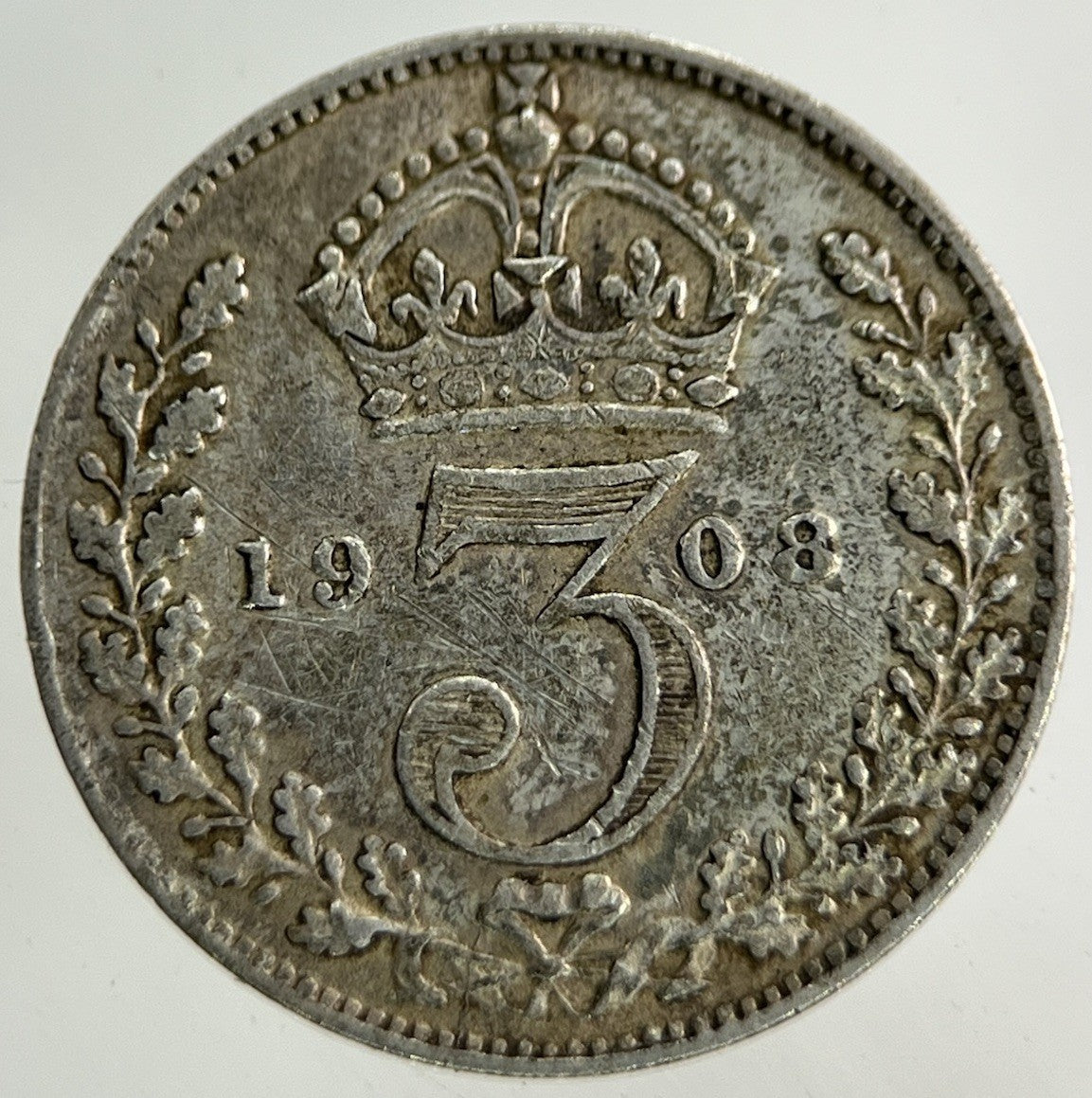 1908 Edward VII Threepence Silver Coin | Very High Grade