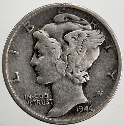 1944 - S US USA Mercury Dime Silver Coin | Collectable Grade | a5339