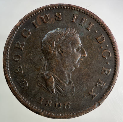 1806 George III 3rd Half - Penny Coin | Fine Collectable Grade