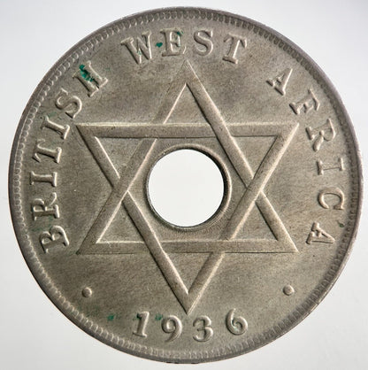 1936 British West Africa One Penny Coin | Very Fine Grade | a9503