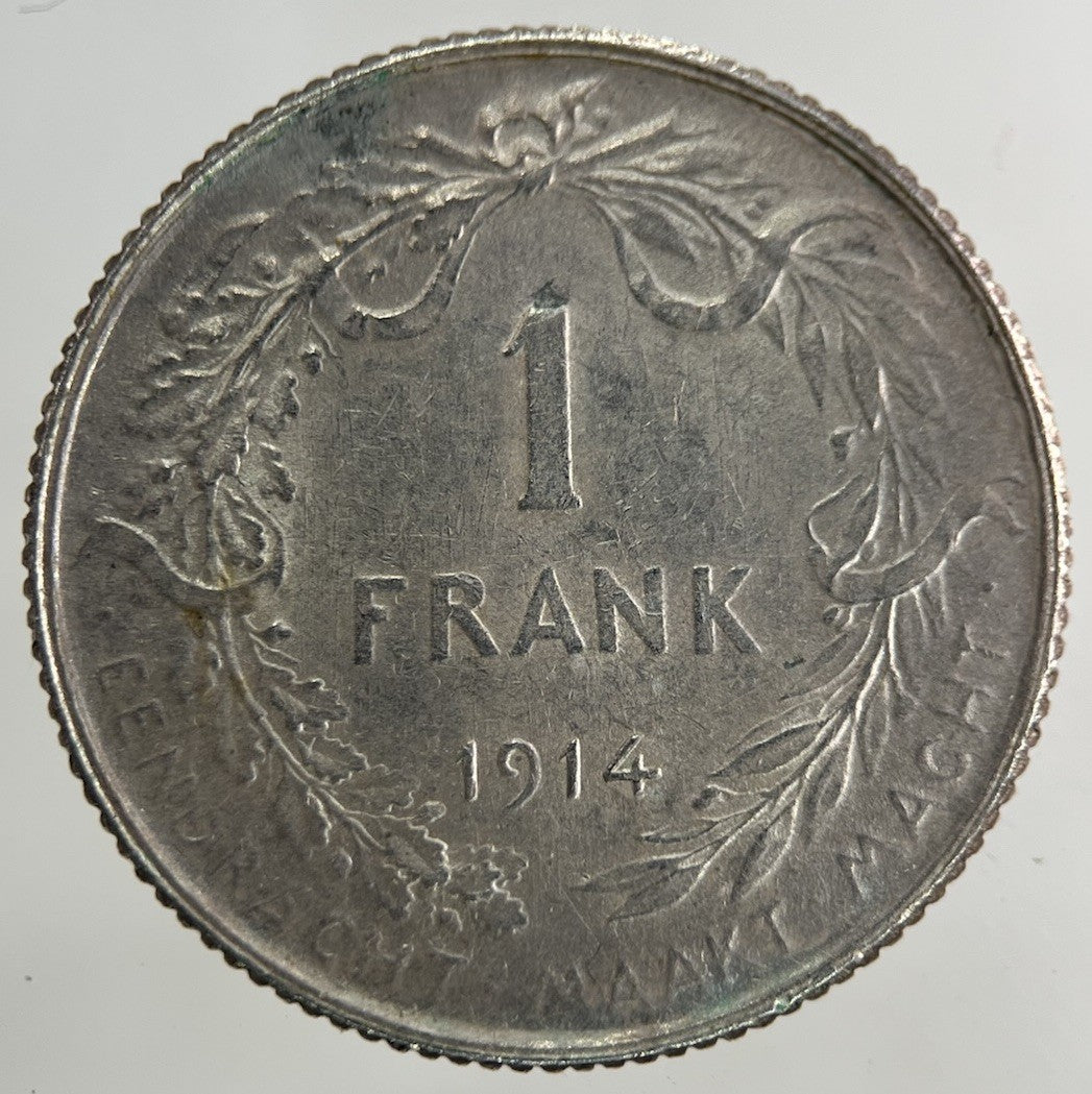 1914 Belgium 1 Franc Silver Coin | Fine Collectable Grade