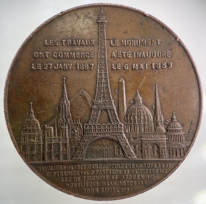 1889 France Paris Eiffel Tower Souvenir Token Coin | Fine Collectable Grade