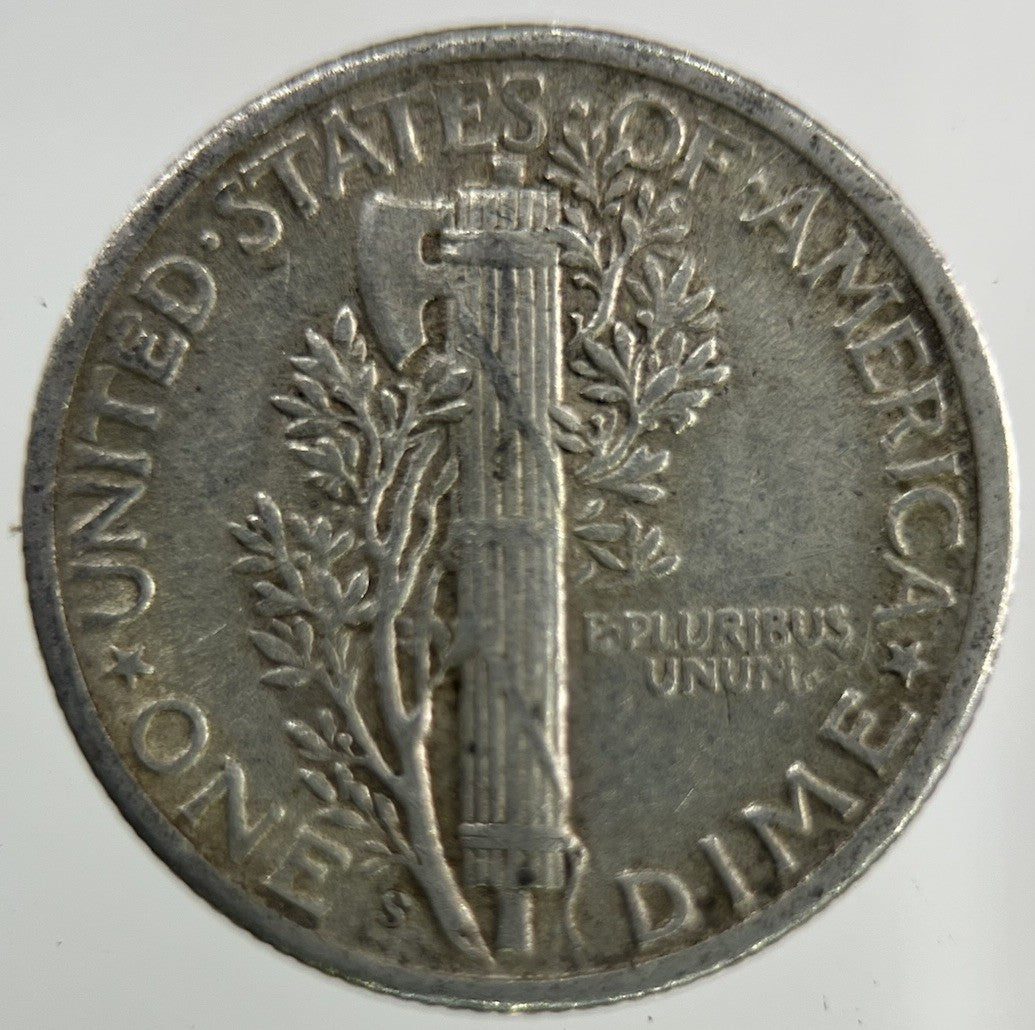 1945 - S US USA Mercury Dime Silver Coin | Fine Collectable Grade
