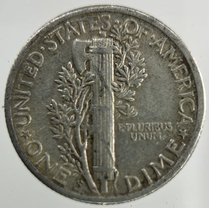 1945 - S US USA Mercury Dime Silver Coin | Fine Collectable Grade