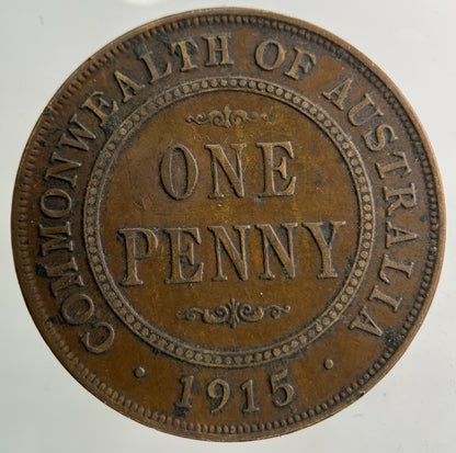 1915 Australia One Penny Coin | Fine Collectable Grade