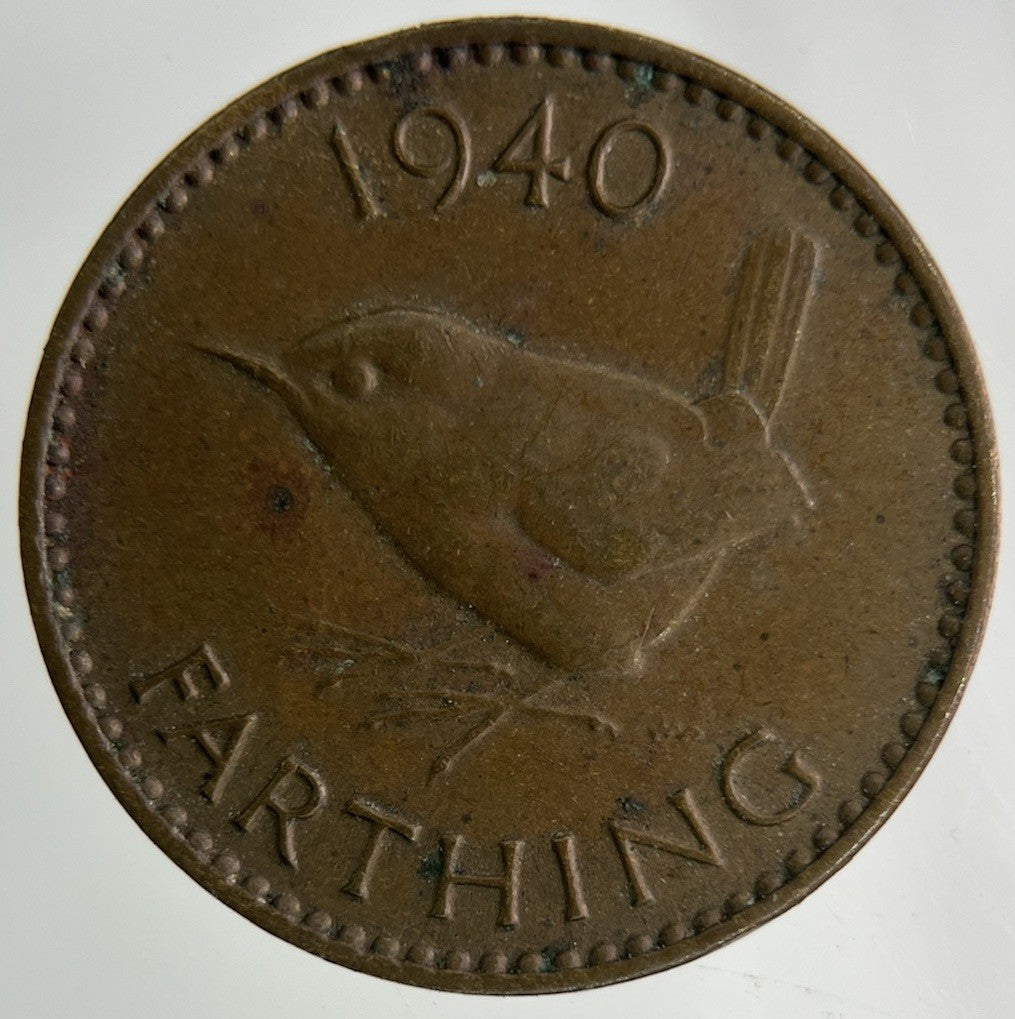 1940 George VI Wren Farthing Coin | Fine Collectable Grade