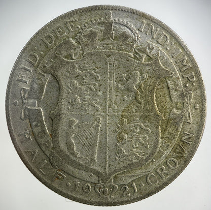 1921 George V Half - Crown Silver Coin | Fine Collectable Grade